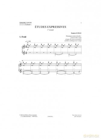Etudes expressives Volume 1 (Piano Solo) - Damien Guille [KSIĄŻKA]