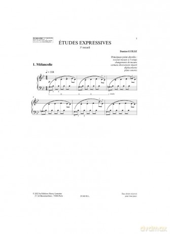 Etudes expressives Volume 3 (Piano Solo) - Damien Guille [KSIĄŻKA]