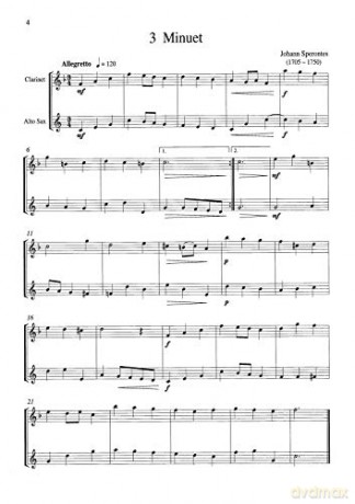 Two by Two (clarinet and alto saxophone): Mixed Ability Duets for Clarinet and Alto Saxophone (Two Thumbs Up!) - Various [KSIĄŻKA]