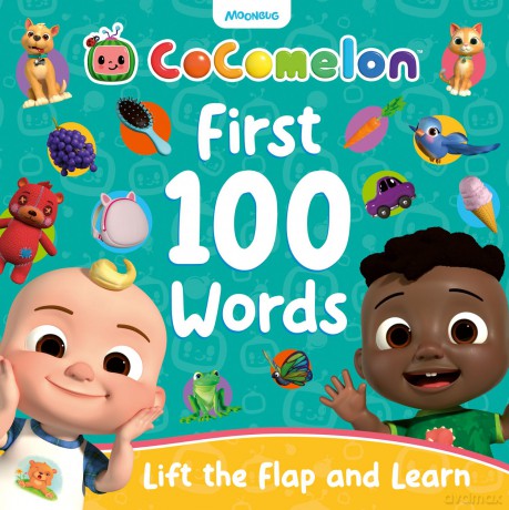 CoComelon First 100 Words Lift-the-Flap Book: A fun early learning board book with lots of flaps to lift! Perfect gift for children aged 1, 2, 3 years - Cocomelon [KSIĄŻKA]
