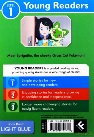 Pokémon Young Readers Level 1: Meet Sprigatito: New for 2025! Dive into reading with this short storybook from Pokémon Horizons: The Series, perfect for young or reluctant readers - Pokémon [KSIĄŻKA]