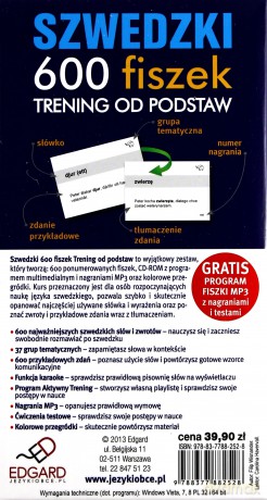 Szwedzki. 600 fiszek. Trening od podstaw [KSIĄŻKA]
