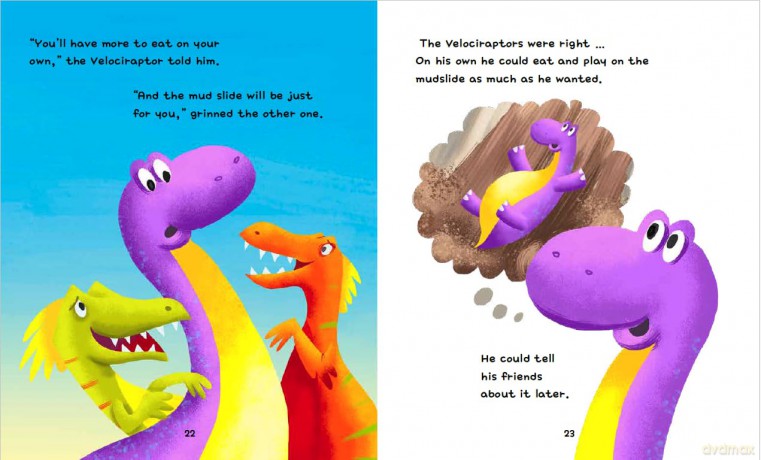 Slip and Slide: A Dinosaur Story about Sharing - Damian Harvey [KSIĄŻKA]