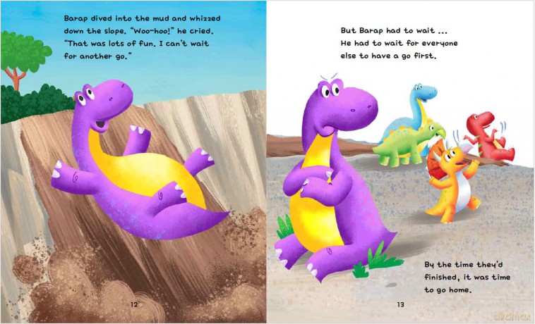Slip and Slide: A Dinosaur Story about Sharing - Damian Harvey [KSIĄŻKA]