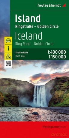 Iceland Road Map 1:400 000: Ring Road - Golden Circle - Freytag and Berndt [KSIĄŻKA]