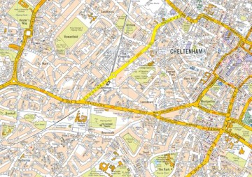 Cheltenham A-Z Pocket Street Map: Accurate street map for easy navigation - A-Z Maps [KSIĄŻKA]