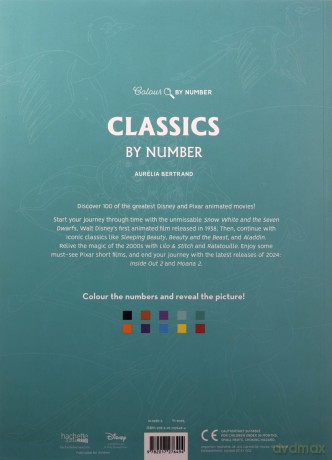 Mystery Colouring - Classics by Number: Reveal iconic Disney characters with colour by number - Aurélia Bertrand [KSIĄŻKA]