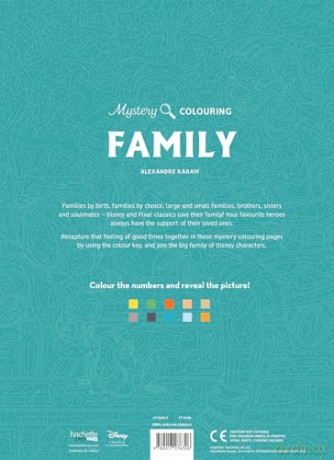 Mystery Colouring - Family: Reveal iconic Disney characters with colour by number - Alexandre Karam [KSIĄŻKA]