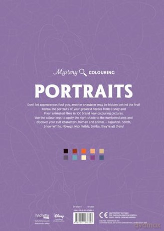 Mystery Colouring - Portraits: Reveal iconic Disney characters with colour by number - Christophe-Alexis Perez [KSIĄŻKA]