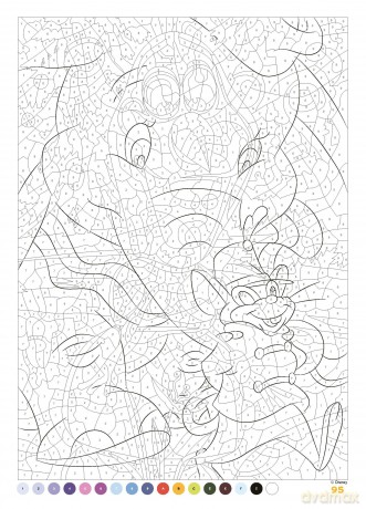 Mystery Colouring - Portraits: Reveal iconic Disney characters with colour by number - Christophe-Alexis Perez [KSIĄŻKA]
