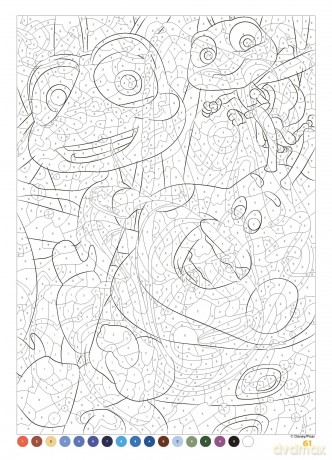 Mystery Colouring - Portraits: Reveal iconic Disney characters with colour by number - Christophe-Alexis Perez [KSIĄŻKA]