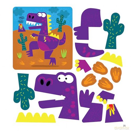 First Fun Sticker Painting: Dinosaurs: 12 Colorful Scenes to Create - Edward Miller [KSIĄŻKA]