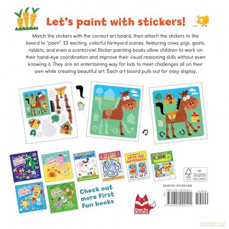 First Fun: Sticker Painting Farm Animals: 12 Colorful Scenes to Create - Edward Miller [KSIĄŻKA]