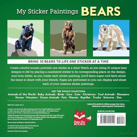 My Sticker Paintings: Bears: 10 Majestic Works of Art - Logan Powell [KSIĄŻKA]
