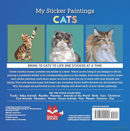 My Sticker Paintings: Cats: 10 Amazing Felines - Logan Powell [KSIĄŻKA]