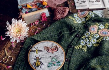 Embroidery on Knits: 18 Nature-Inspired Templates for Stitching on Wool - Judit Gummlich [KSIĄŻKA]