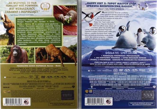 Hity Warner Bros Kolekcja: Happy Feet 2 - Tupot małych stóp/ Dzikie z natury [BOX] [2DVD]