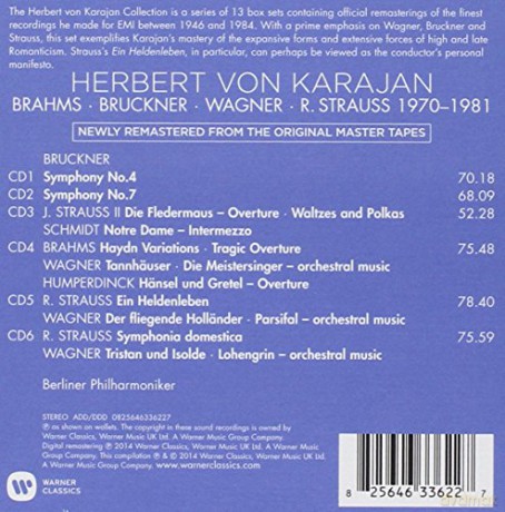 Herbert Von Karajan: The Herbert Von Karajan Collection. Brahms/Bruckner/Wagner/R.Strauss/Sibelius [6CD]