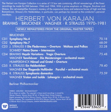 Herbert Von Karajan: The Herbert Von Karajan Collection. Brahms/Bruckner/Wagner/R.Strauss/Sibelius [6CD]