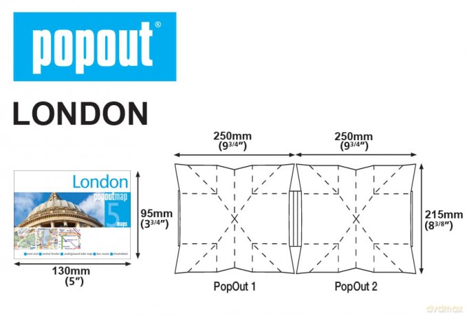 London PopOut Map: Pocket-size, pop up city map of London (PopOut Maps) - PopOut Maps [KSIĄŻKA]