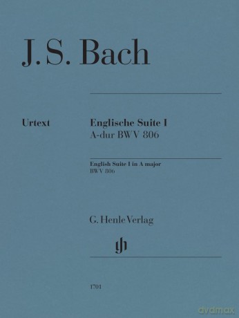 Johann Sebastian Bach: Englische Suite 1 BWV 806 - Piano Sheet Music - Henle Verlag (HN 1701) - Johann Sebastian Bach [KSIĄŻKA]