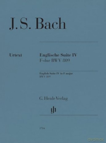 Johann Sebastian Bach: Englische Suite 4 BWV 809 - Piano Sheet Music - Henle Verlag (HN 1704) - Johann Sebastian Bach [KSIĄŻKA]