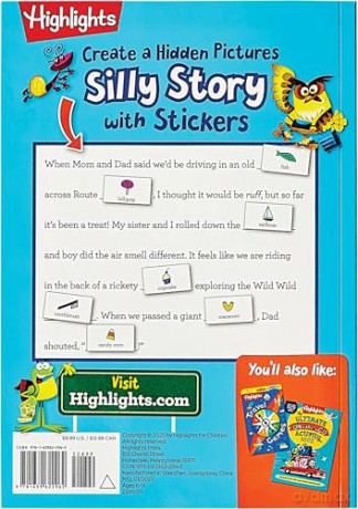 Silly Sticker Stories: Travel: Sticker Book for Kids 69 with Hidden Pictures Puzzles and Fill-In-The-Blank Stories for Road Trips, Flights and Vacations (HL HP Silly Sticker Stories) - Highlights [KSIĄŻKA]