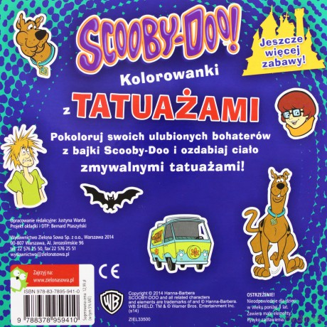 Scooby-Doo. Kolorowanki z tatuażami [KSIĄŻKA]