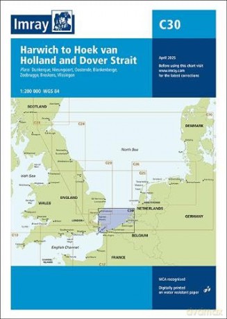 Imray Chart C30: Harwich to Hoek van Holland and Dover Strait (C Charts) - Imray [KSIĄŻKA]