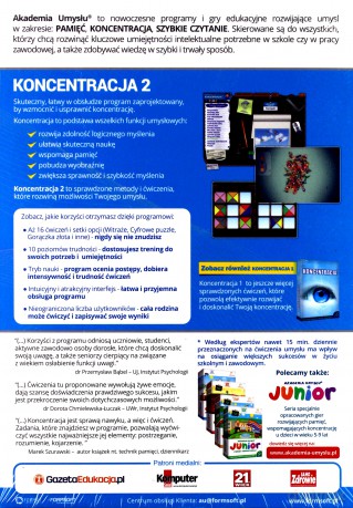Akademia umysłu - Koncentracja 1 i 2 Pakiet [PROGRAM PC]