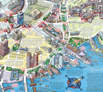 Boston Historic Illustrated Map - Michael Karpovage [KSIĄŻKA]