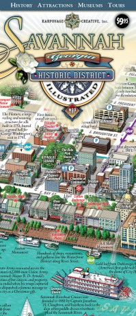 Savannah Historic District Illustrated Map. - Michael Karpovage [KSIĄŻKA]
