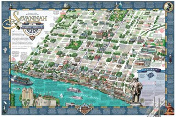 Savannah Historic District Illustrated Map. - Michael Karpovage [KSIĄŻKA]
