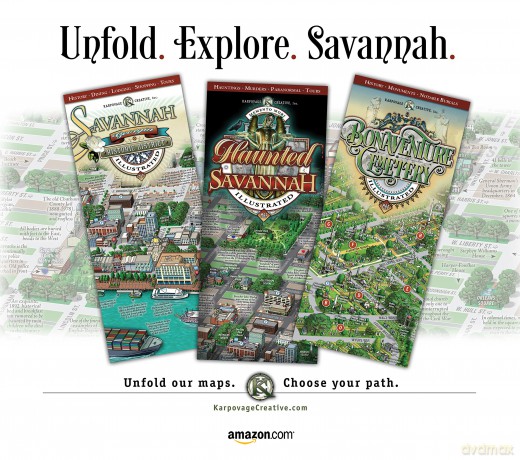 Savannah Historic District Illustrated Map. - Michael Karpovage [KSIĄŻKA]
