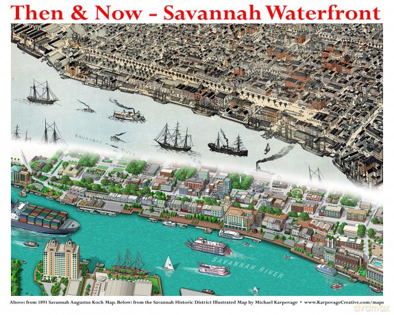 Savannah Historic District Illustrated Map. - Michael Karpovage [KSIĄŻKA]