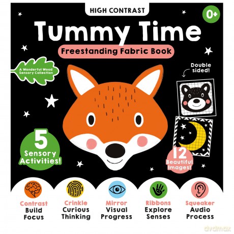 A High-Contrast Tummy Time Black-and-White Sensory Rag Book: Part of the A Wonderful Wood Collection for Newborns and Babies 0-2 years - Lily Fossett [KSIĄŻKA]