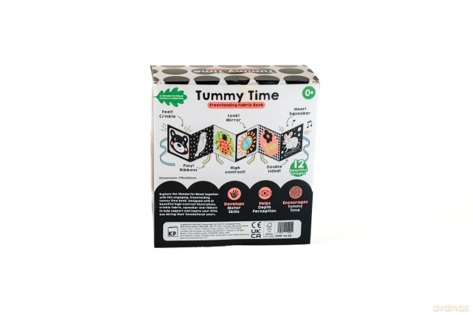 A High-Contrast Tummy Time Black-and-White Sensory Rag Book: Part of the A Wonderful Wood Collection for Newborns and Babies 0-2 years - Lily Fossett [KSIĄŻKA]