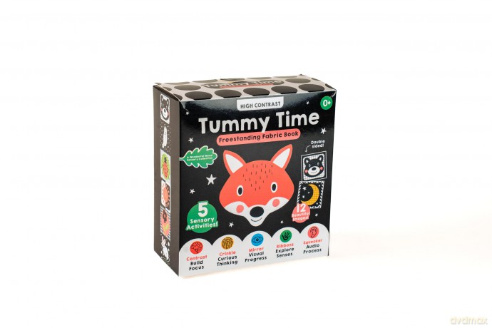 A High-Contrast Tummy Time Black-and-White Sensory Rag Book: Part of the A Wonderful Wood Collection for Newborns and Babies 0-2 years - Lily Fossett [KSIĄŻKA]