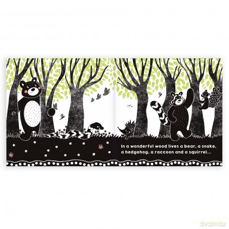 A Wonderful Wood: A Black-and-White High-Contrast Storybook for Newborns and Children aged 0-5 - Elizabeth Davies [KSIĄŻKA]