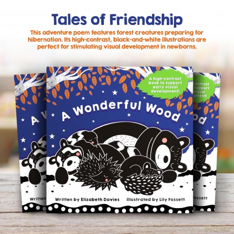 A Wonderful Wood: A Black-and-White High-Contrast Storybook for Newborns and Children aged 0-5 - Elizabeth Davies [KSIĄŻKA]