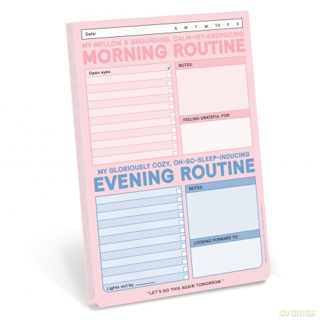 Knock Knock 1-Count AM/PM Routine Pad, Morning and Evening Routines Habit Tracker Notepad, 6 x 9-Inches Each [KSIĄŻKA]