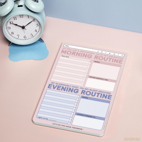 Knock Knock 1-Count AM/PM Routine Pad, Morning and Evening Routines Habit Tracker Notepad, 6 x 9-Inches Each [KSIĄŻKA]