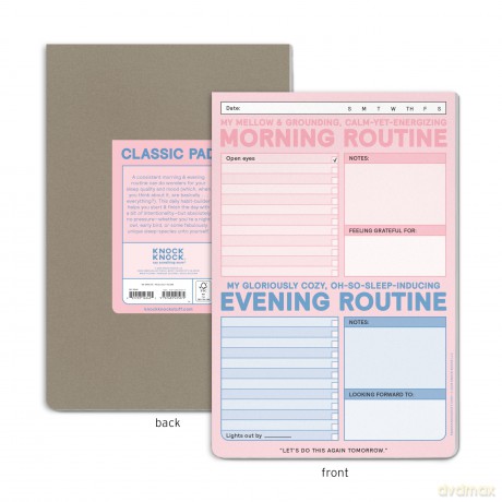 Knock Knock 1-Count AM/PM Routine Pad, Morning and Evening Routines Habit Tracker Notepad, 6 x 9-Inches Each [KSIĄŻKA]