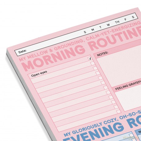 Knock Knock 1-Count AM/PM Routine Pad, Morning and Evening Routines Habit Tracker Notepad, 6 x 9-Inches Each [KSIĄŻKA]
