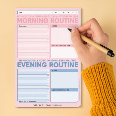 Knock Knock 1-Count AM/PM Routine Pad, Morning and Evening Routines Habit Tracker Notepad, 6 x 9-Inches Each [KSIĄŻKA]