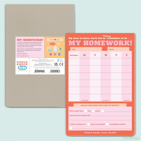 Knock Knock Kids Homework Stuff Can-Do Pads: Weekly Tracker Pad Can-do Pad With Sticker Sheet (Knock Knock Kids Can-do Pads) - Knock Knock Kids [KSIĄŻKA]