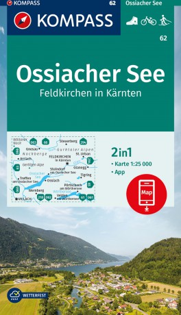 KOMPASS Wanderkarte 62 Ossiacher See, Feldkirchen in Kärnten 1:25.000: Wanderkarte mit Aktiv Guide, Radwegen und Loipen. [KSIĄŻKA]