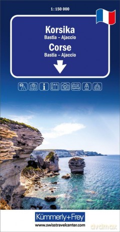 Corsica: Mit Bastia und Ajaccio. Inkl. Stadtplan, Ortsverzeichnis und Reiseinformationen (Regional map) [KSIĄŻKA]