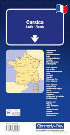 Corsica: Mit Bastia und Ajaccio. Inkl. Stadtplan, Ortsverzeichnis und Reiseinformationen (Regional map) [KSIĄŻKA]