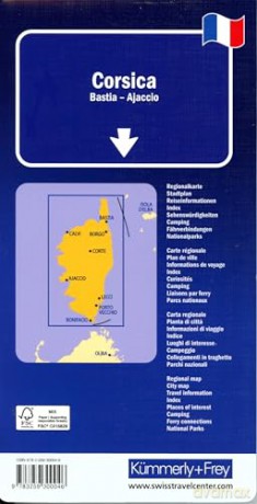 Corsica: Mit Bastia und Ajaccio. Inkl. Stadtplan, Ortsverzeichnis und Reiseinformationen (Regional map) [KSIĄŻKA]